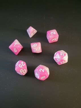 Pink RPG Polyhedral Dice Set